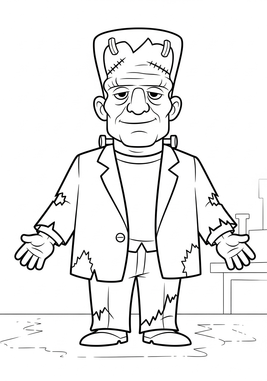 Frankenstein Coloring Pages 4 detailed Frankenstein coloring pages for adults