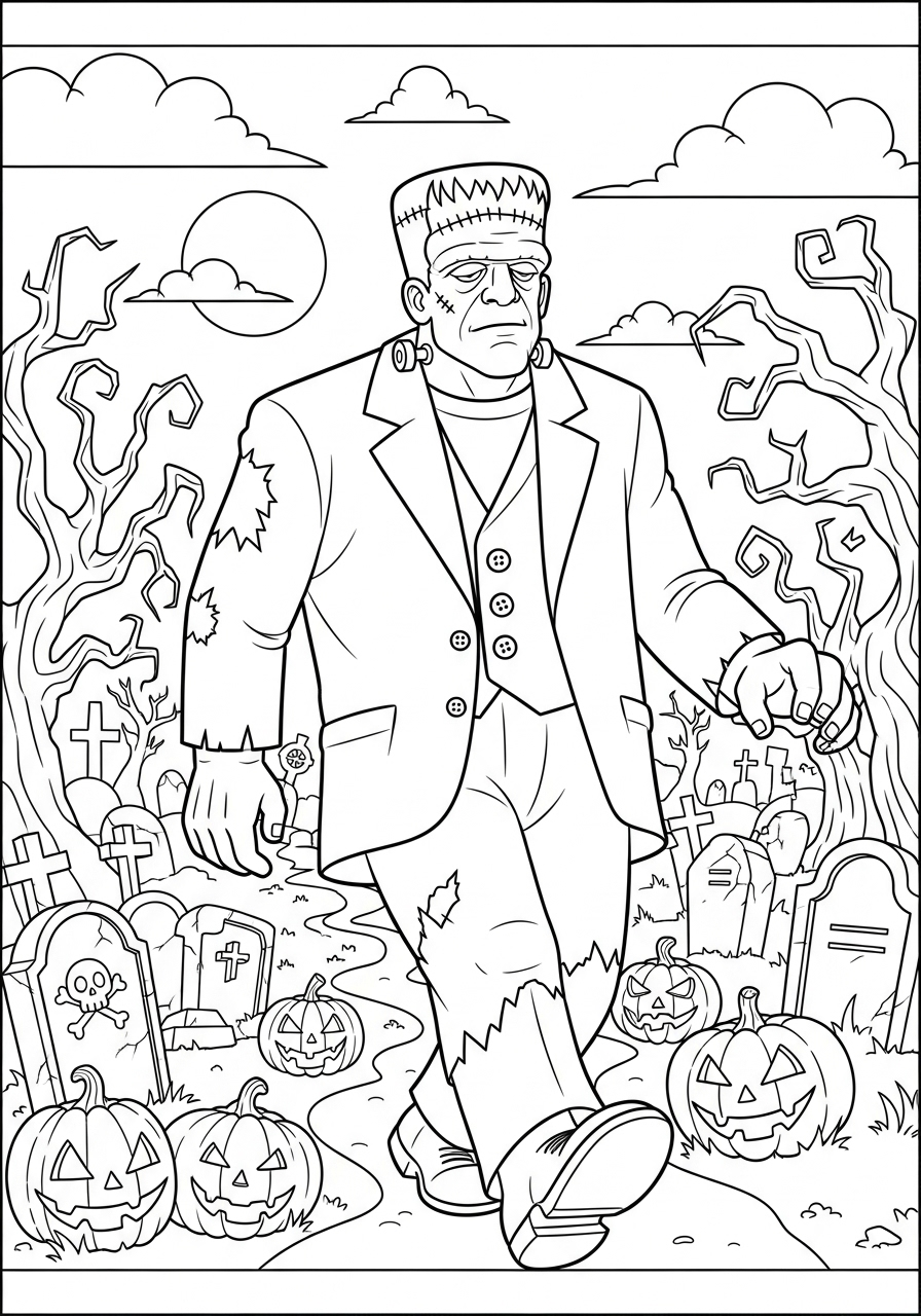 Frankenstein Coloring Pages 5 Frankenstein coloring pages printable free
