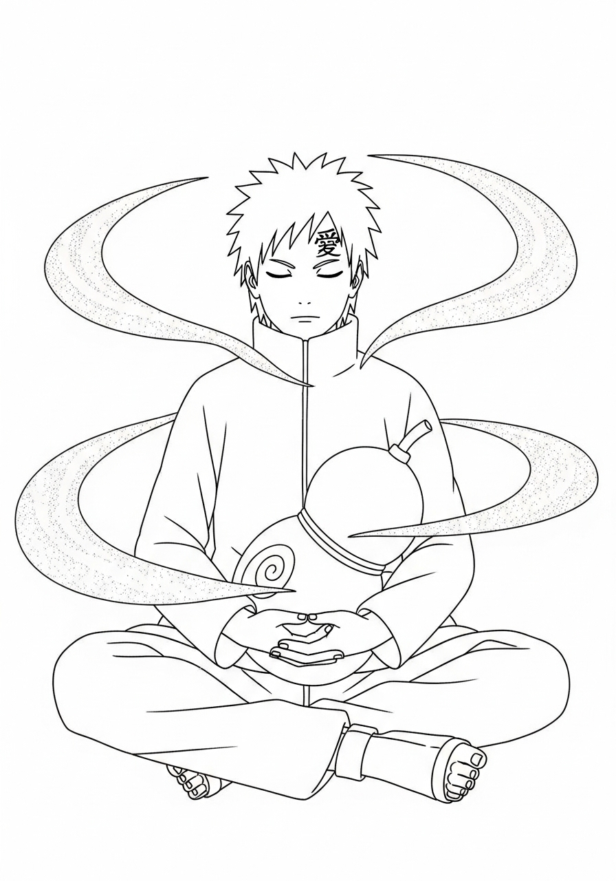 Gaara Coloring Pages 11 Gaara coloring pages for adults easy 1