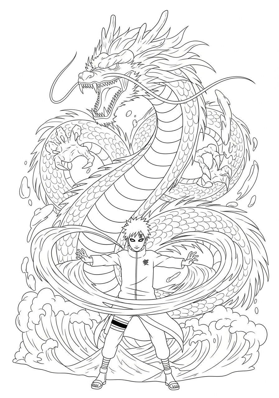 Gaara Coloring Pages 16 printable coloring pages Gaara 1
