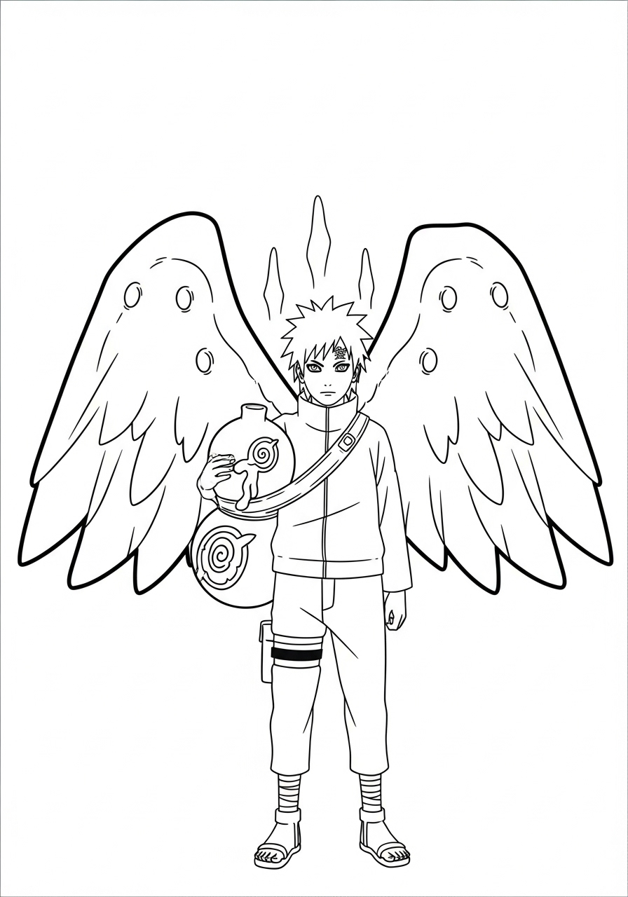 Gaara Coloring Pages 18 detailed Gaara coloring pages for adults 1