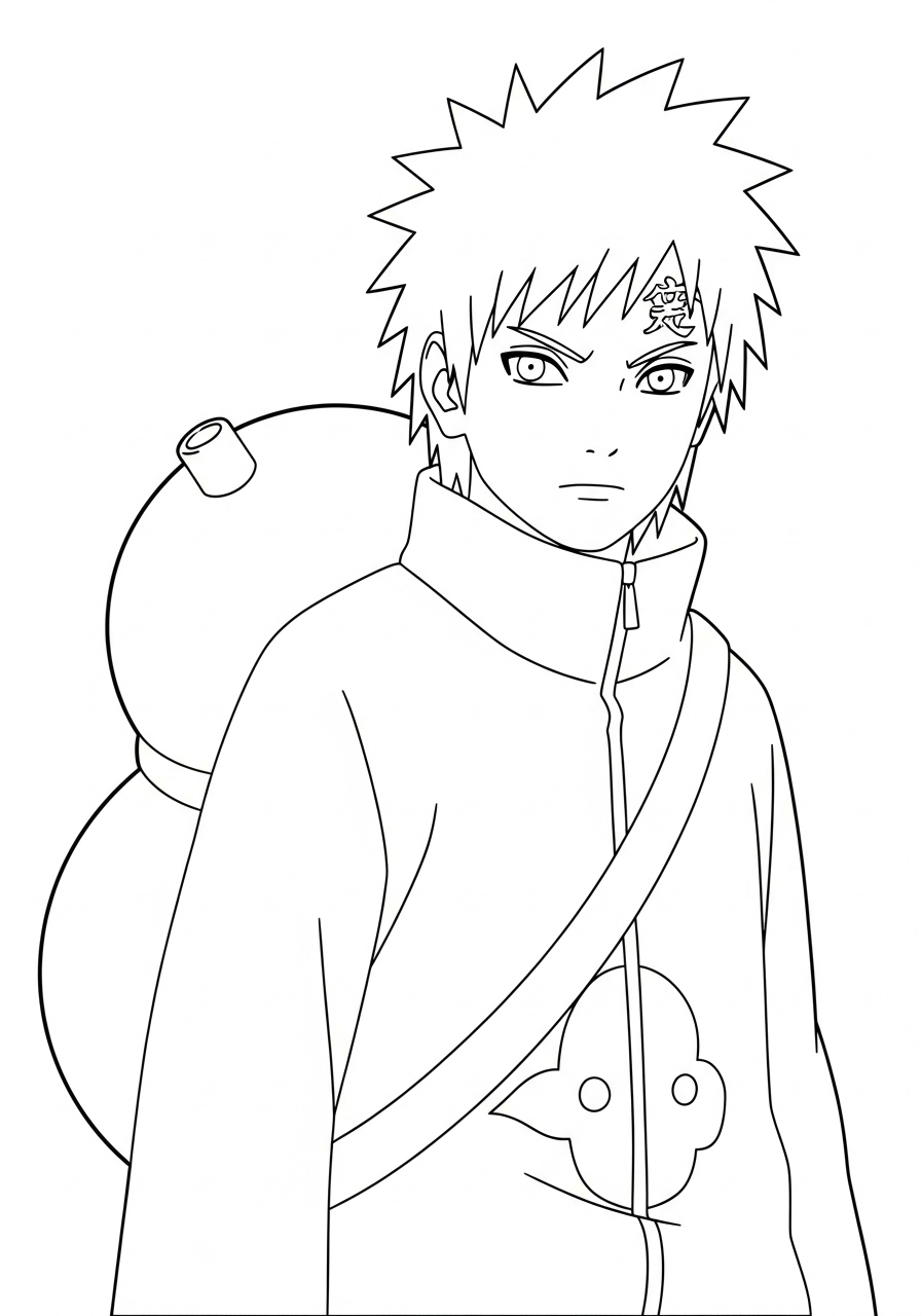 Gaara Coloring Pages 3 printable coloring pages Gaara