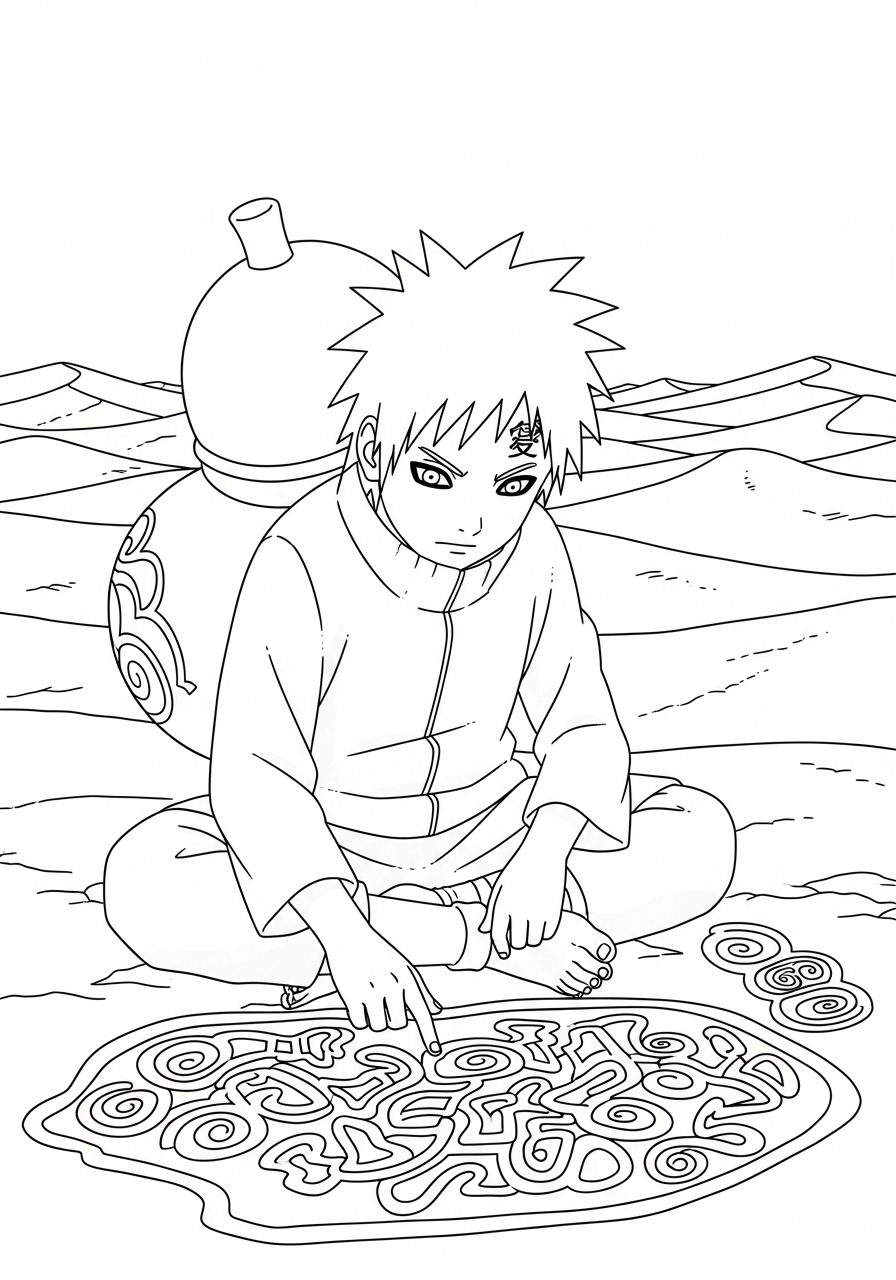 Gaara Coloring Pages 7 coloring Gaara pages