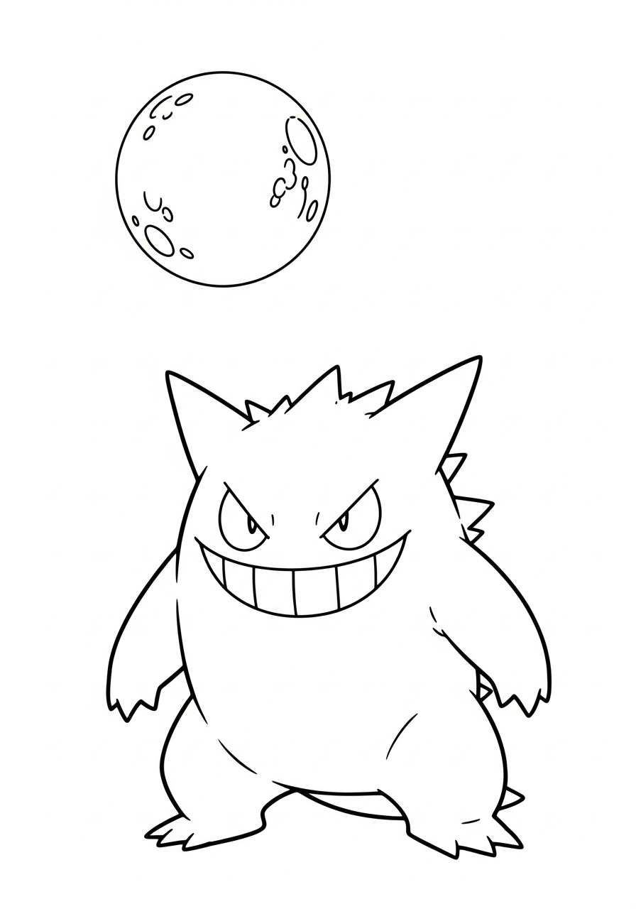 Gengar Coloring Pages 2 fun Gengar coloring pages