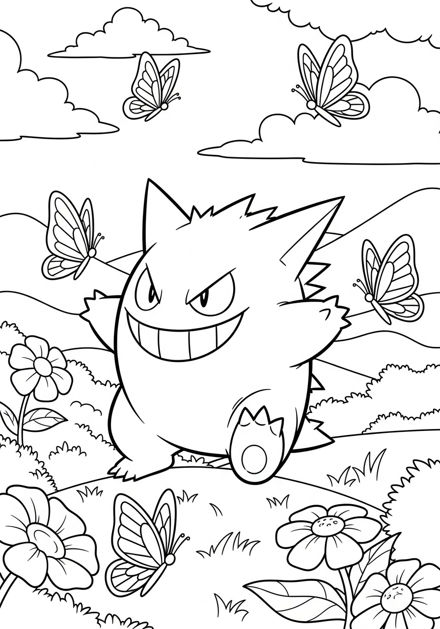Gengar Coloring Pages 13 Gengar coloring pages for adults easy