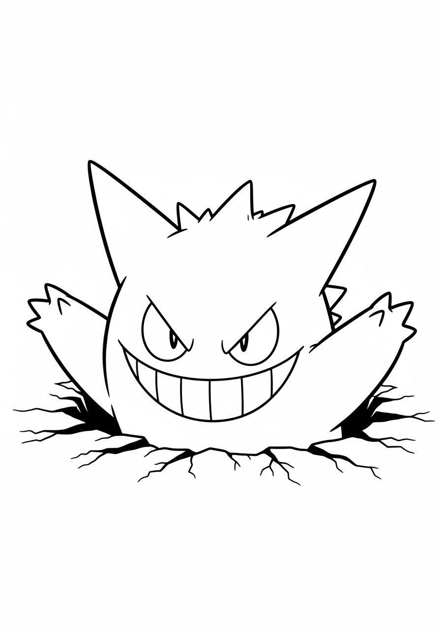 Gengar Coloring Pages 15 easy Gengar coloring pages