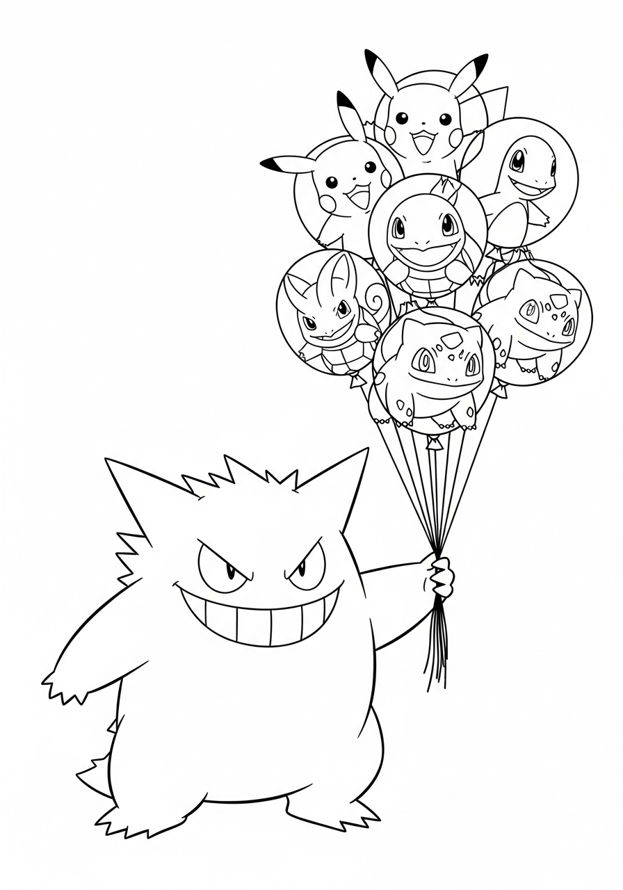 Gengar Coloring Pages 17 vintage Gengar coloring pages