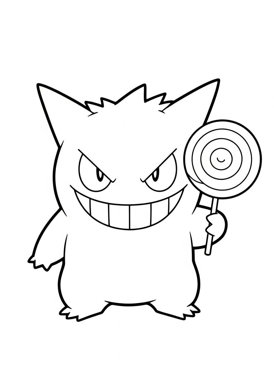 Gengar Coloring Pages 3 adult coloring pages Gengar
