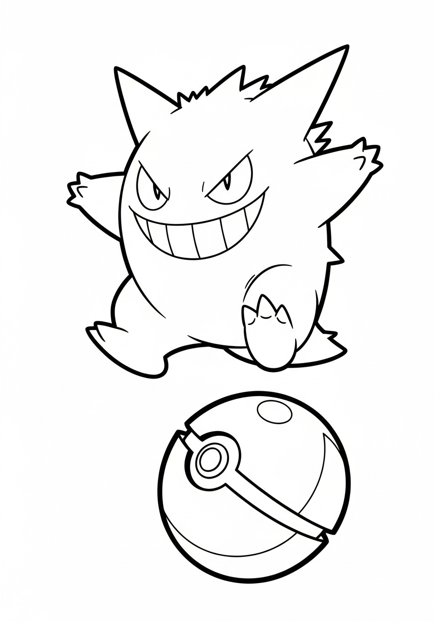 Gengar Coloring Pages 5 coloring pages printable Gengar