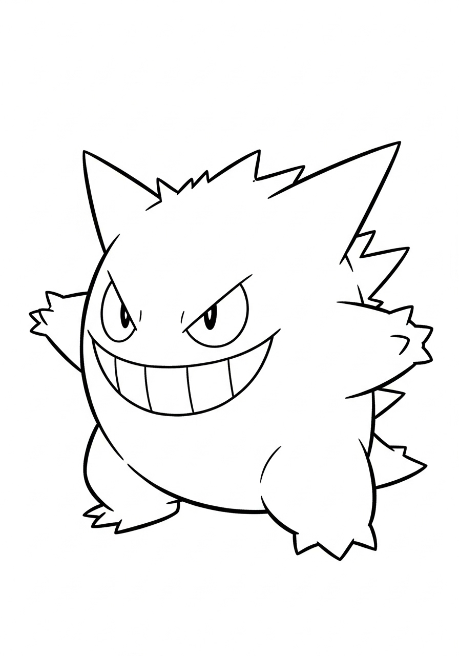 Gengar Coloring Pages 10 free Gengar coloring pages for adults