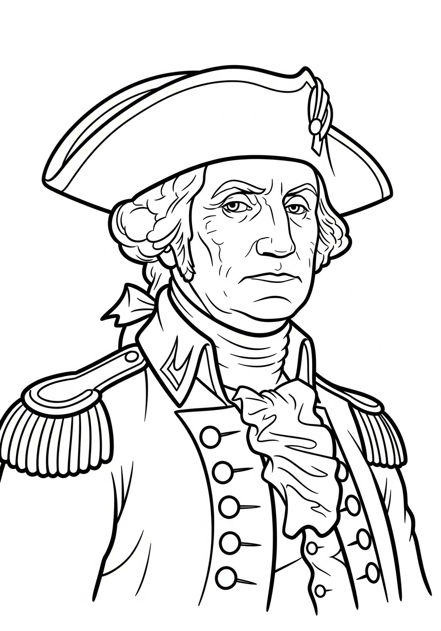 George Washington Coloring Pages 2 easy George Washington coloring pages