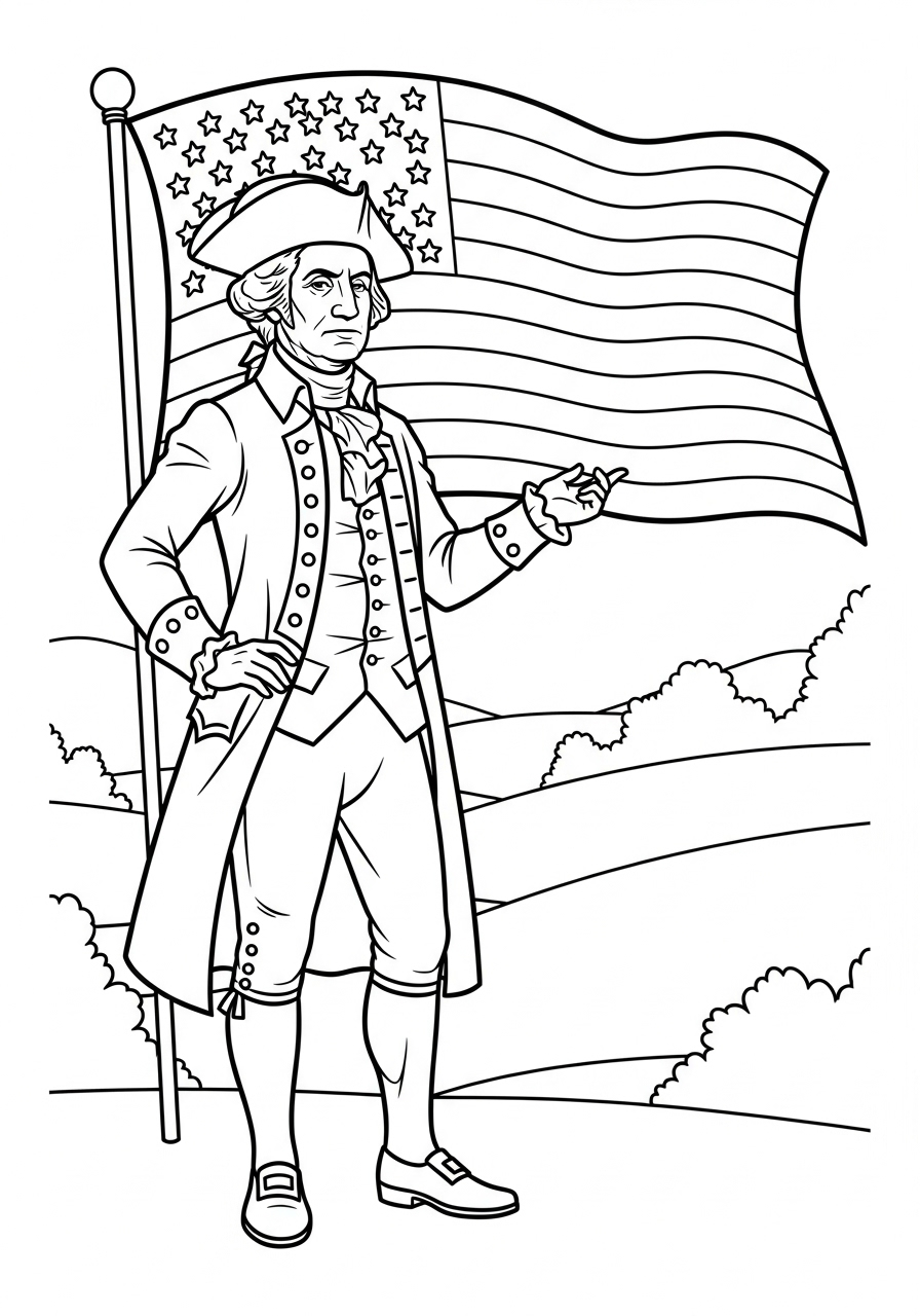 George Washington Coloring Pages 3 free George Washington tree coloring pages