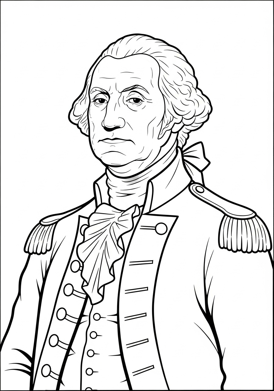 George Washington Coloring Pages 4 free printable George Washington coloring pages