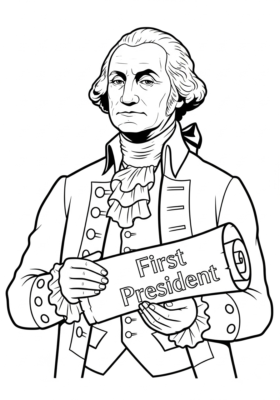 George Washington Coloring Pages 9 easy George Washington coloring pages 1