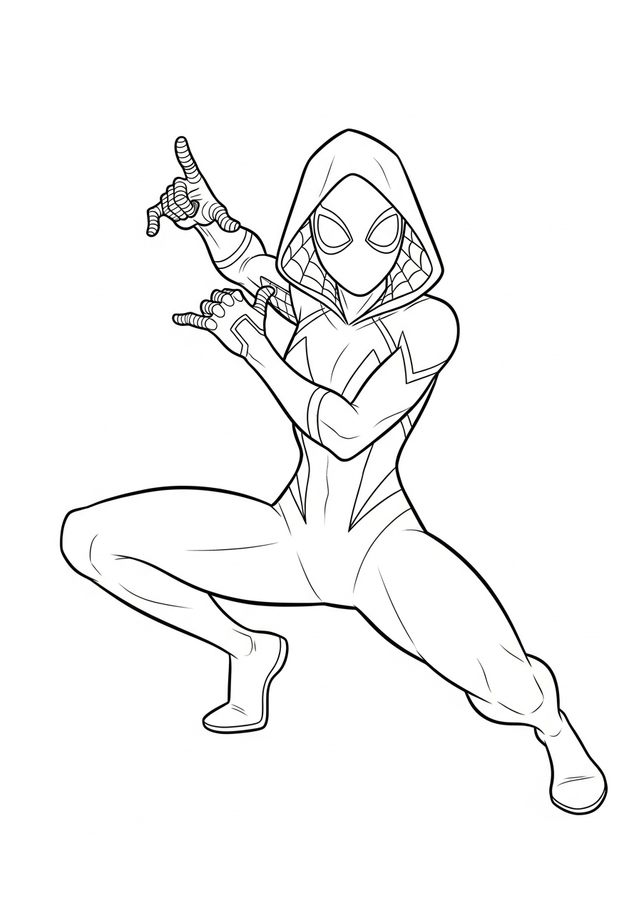 Ghost-Spider Coloring Pages 13 hard Ghost Spider coloring pages