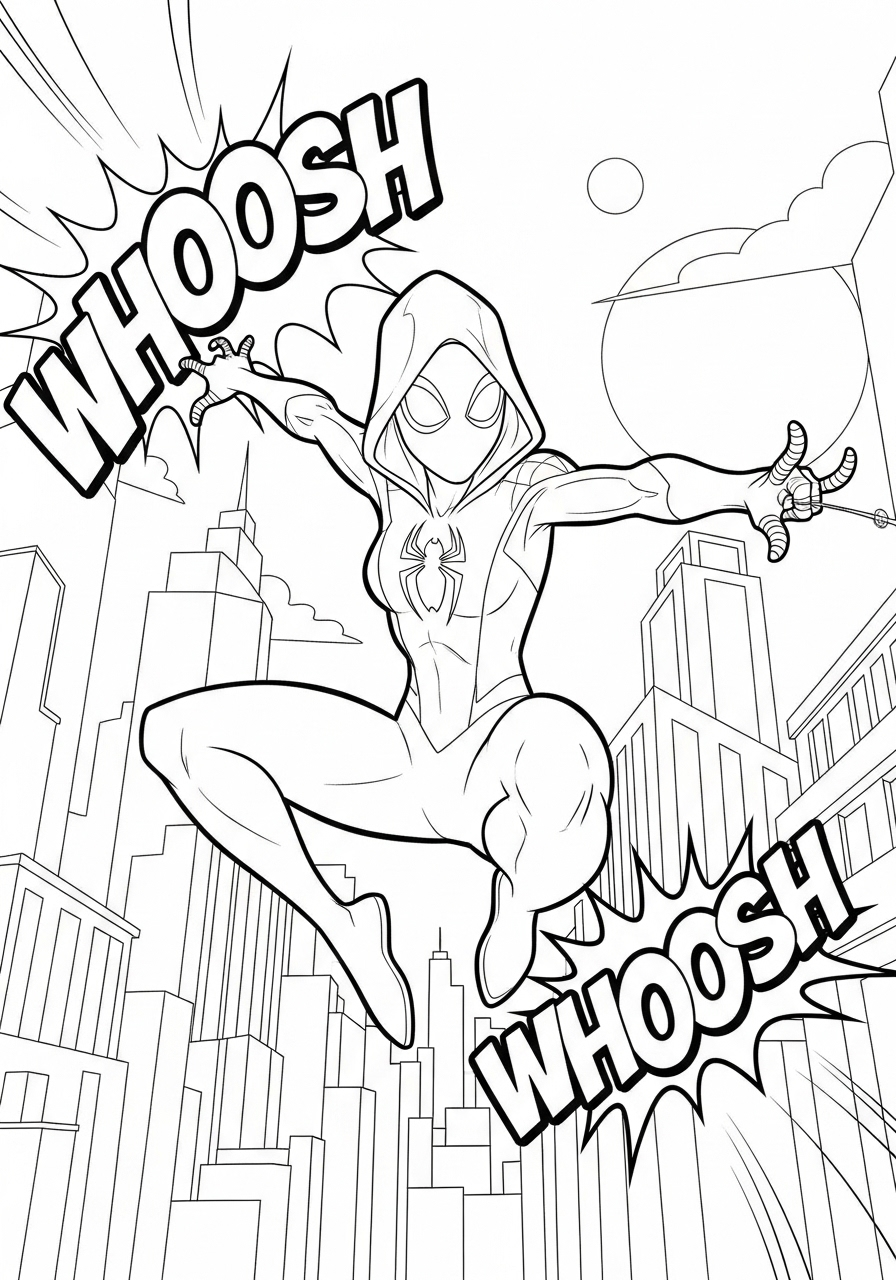 Ghost-Spider Coloring Pages 16 Ghost Spider coloring pages to print