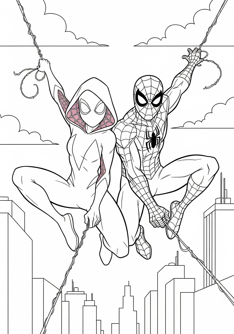 Ghost-Spider Coloring Pages 21 adult coloring pages Ghost Spider