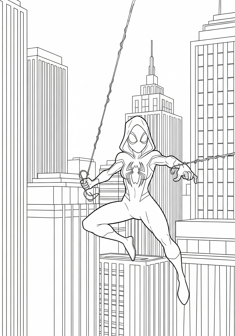 Ghost-Spider Coloring Pages 4 coloring pages printable Ghost Spider