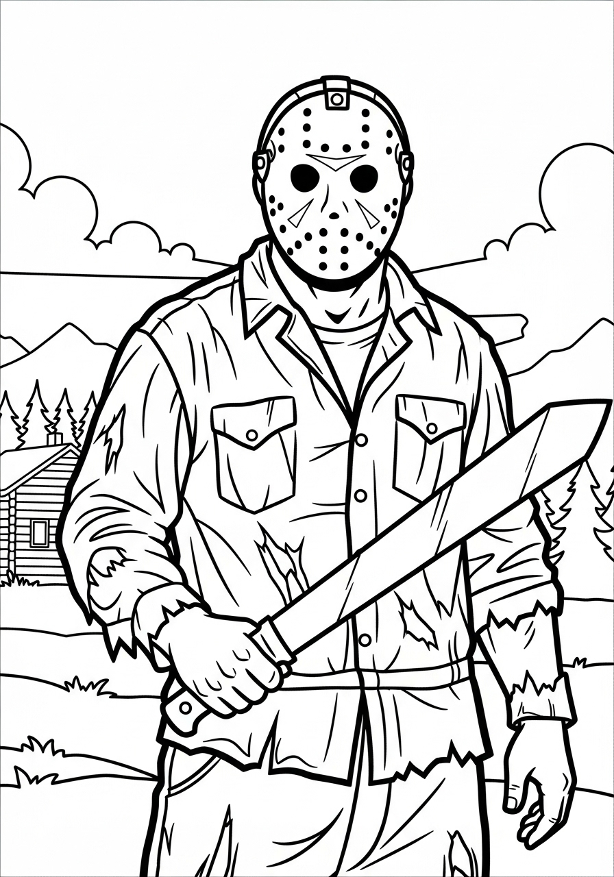 Jason Voorhees Coloring Pages 2 old-fashioned Jason Voorhees coloring pages