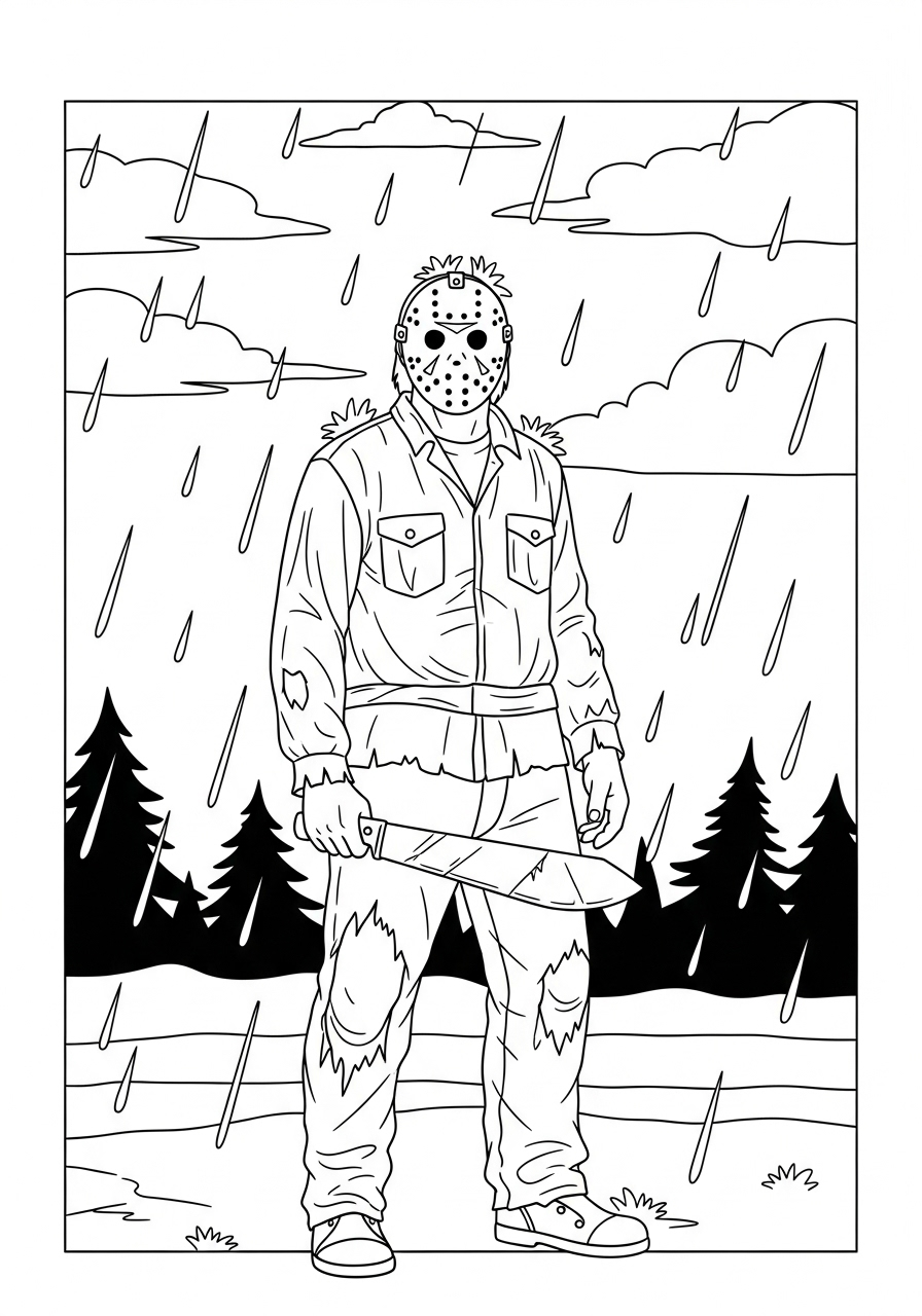 Jason Voorhees Coloring Pages 17 hard Jason Voorhees coloring pages