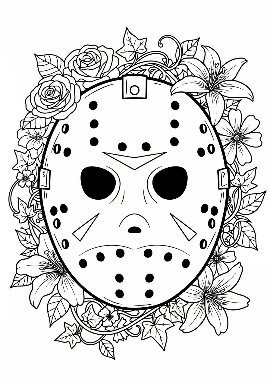 Jason Voorhees Coloring Pages 24 free adult Jason Voorhees coloring pages
