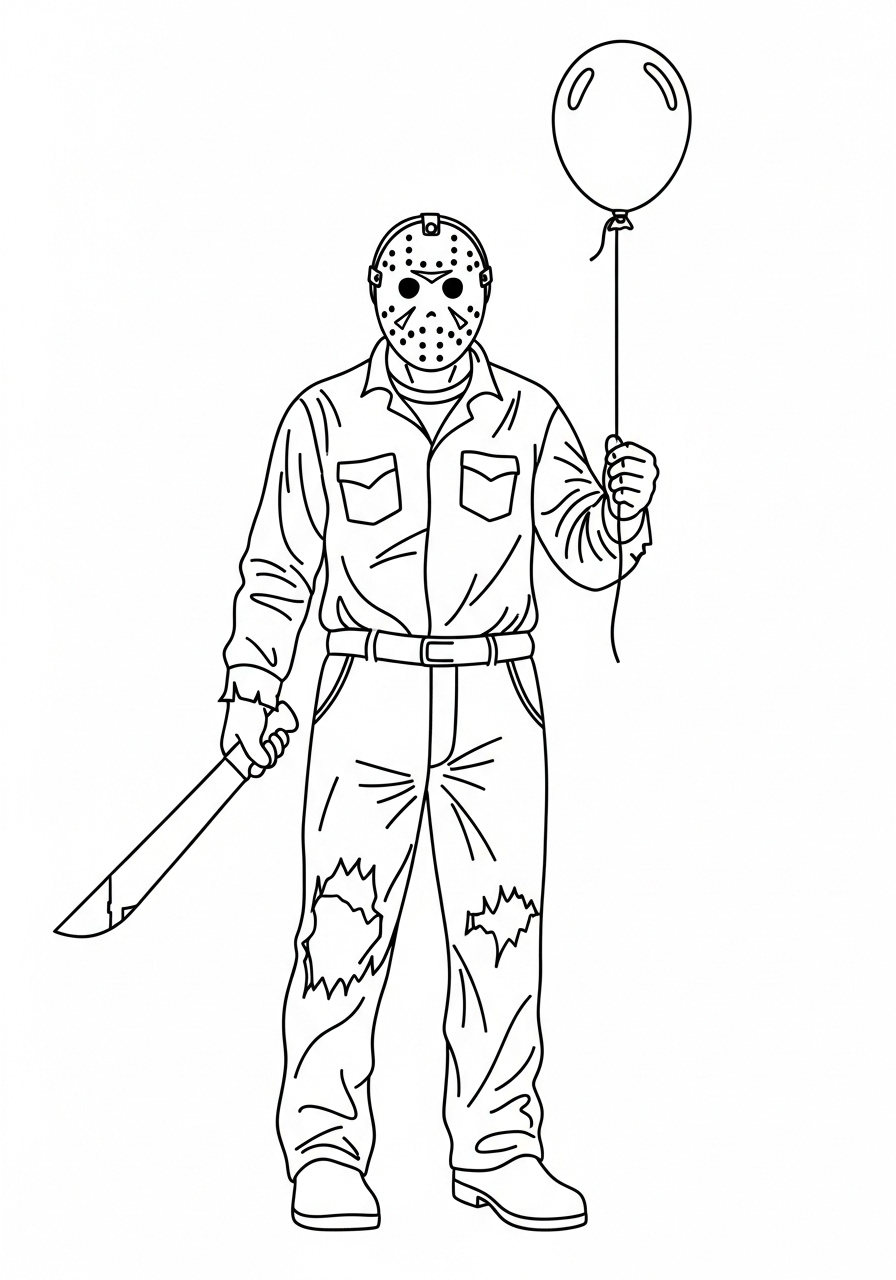 Jason Voorhees Coloring Pages 18 Jason Voorhees cards coloring pages