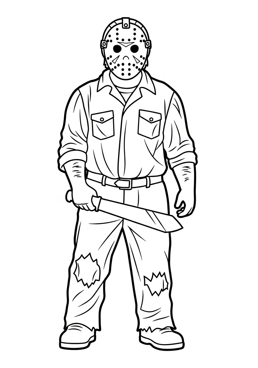 Jason Voorhees Coloring Pages 3 Jason Voorhees adult coloring pages
