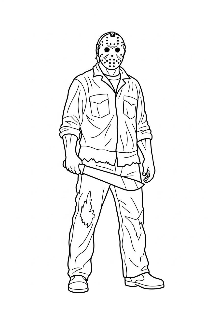 Jason Voorhees Coloring Pages 4 free coloring Jason Voorhees pages