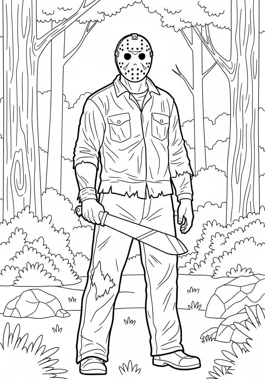 Jason Voorhees Coloring Pages 6 coloring pages printable Jason Voorhees