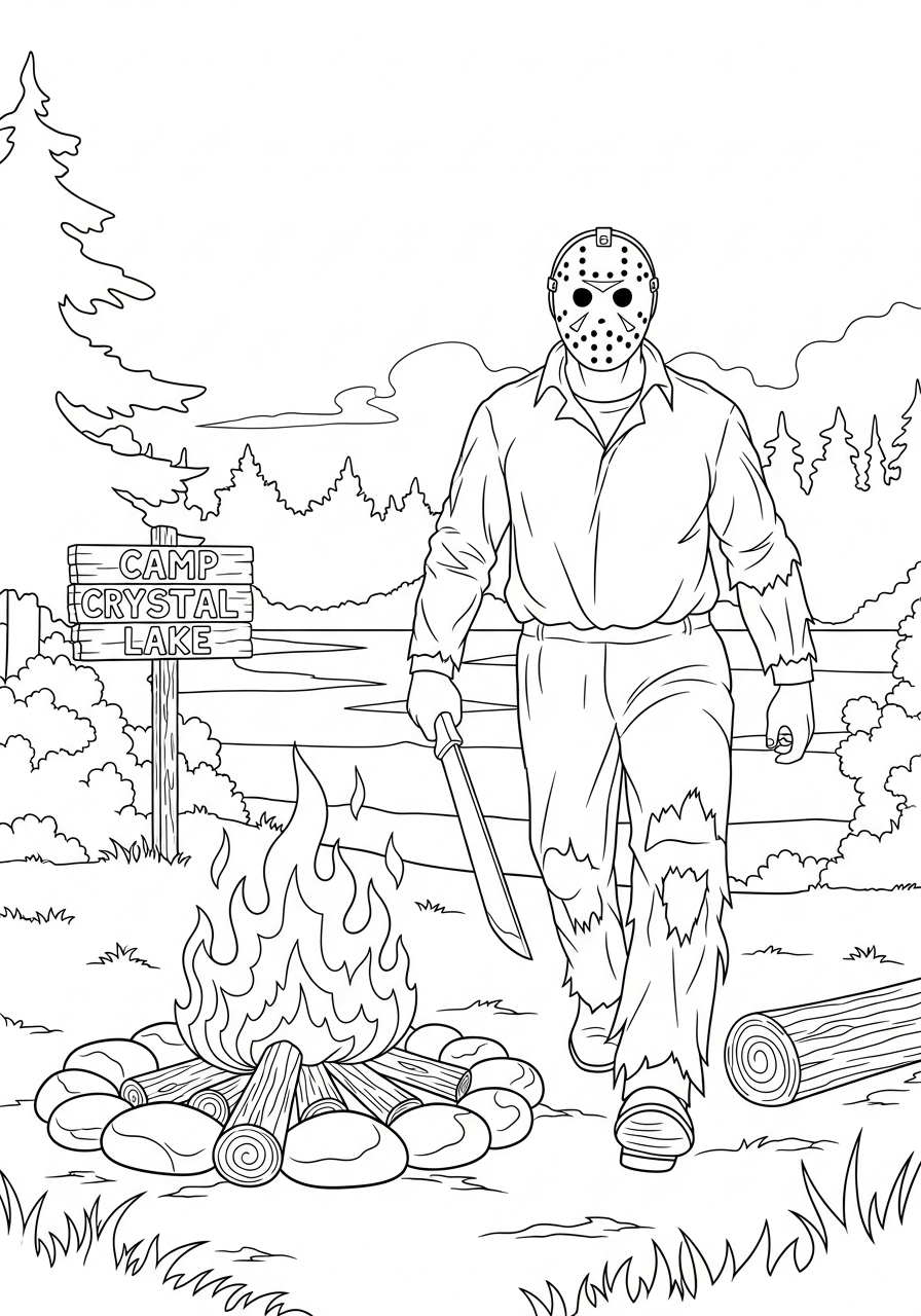 Jason Voorhees Coloring Pages 7 Jason Voorhees printable coloring pages