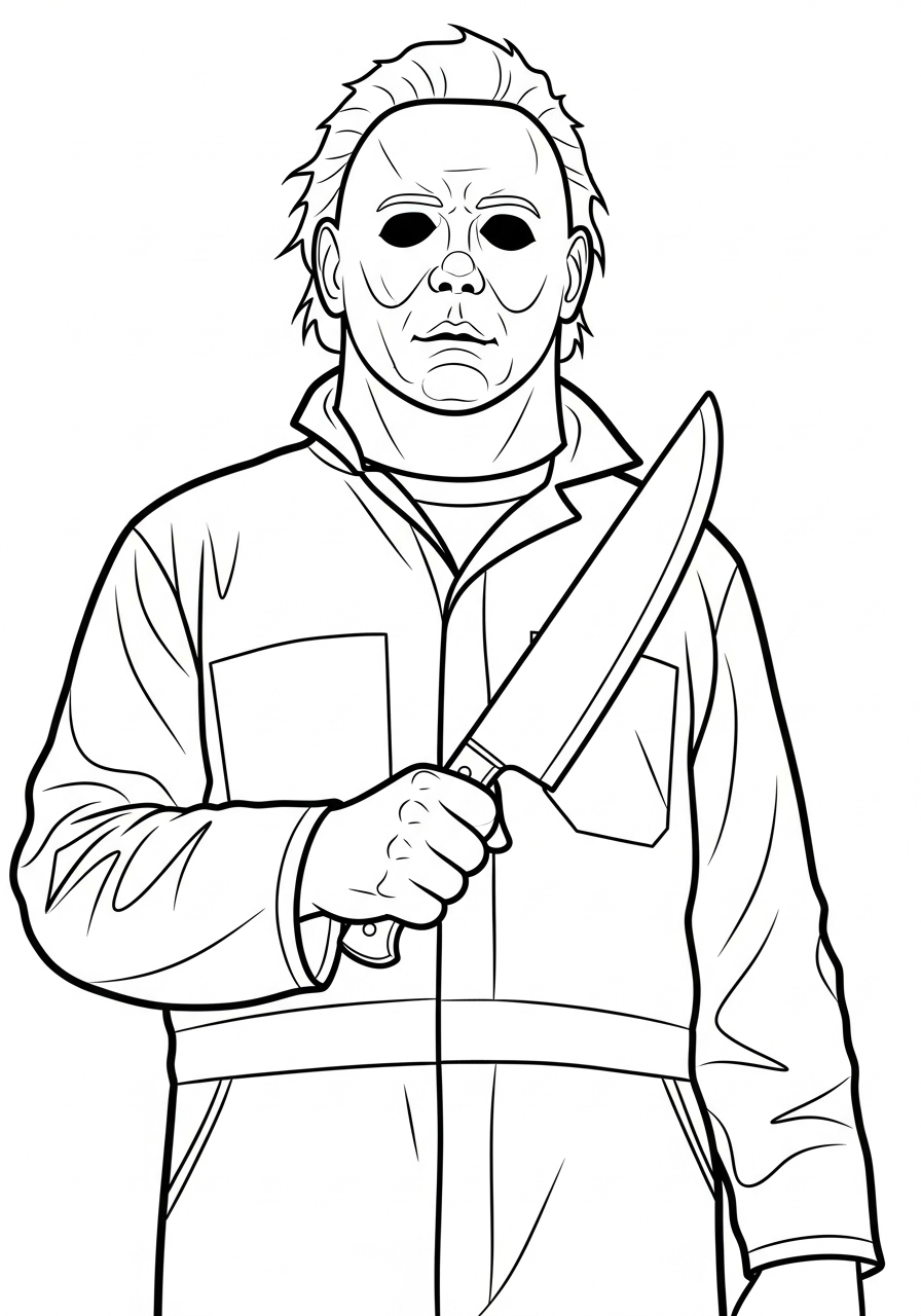 Michael Myers Coloring Pages 2 Michael Myers adult coloring pages