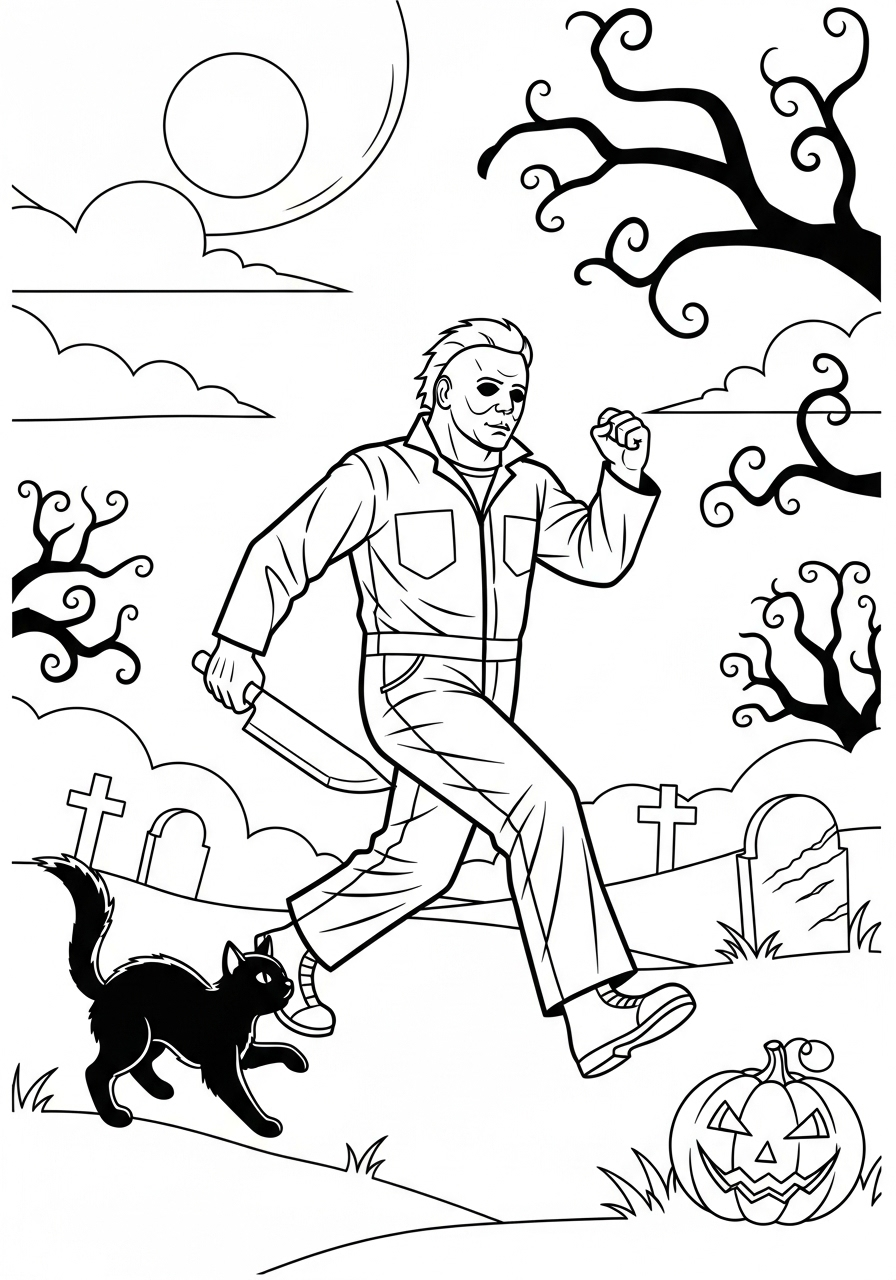 Michael Myers Coloring Pages 17 easy cute Michael Myers coloring pages