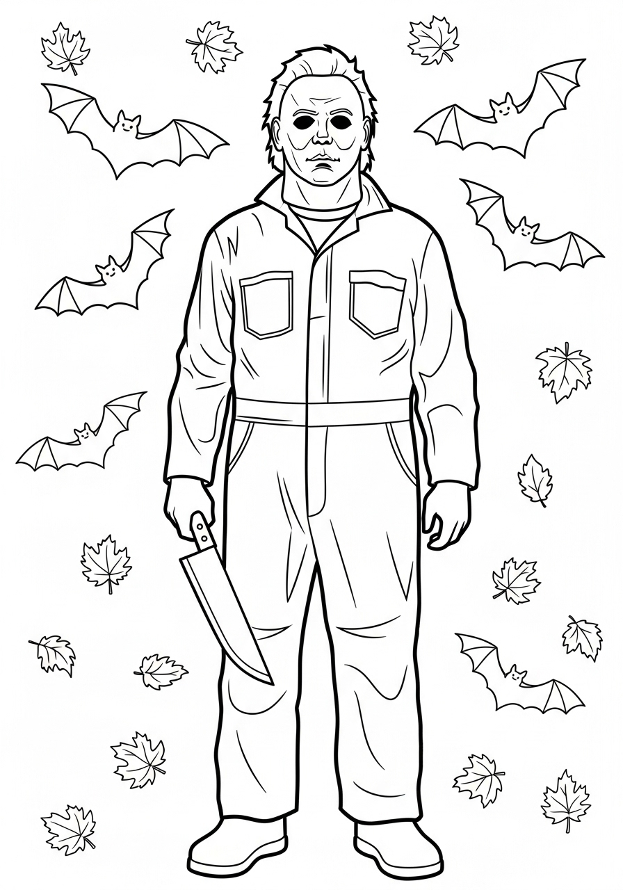 Michael Myers Coloring Pages 22 detailed Michael Myers coloring pages for adults