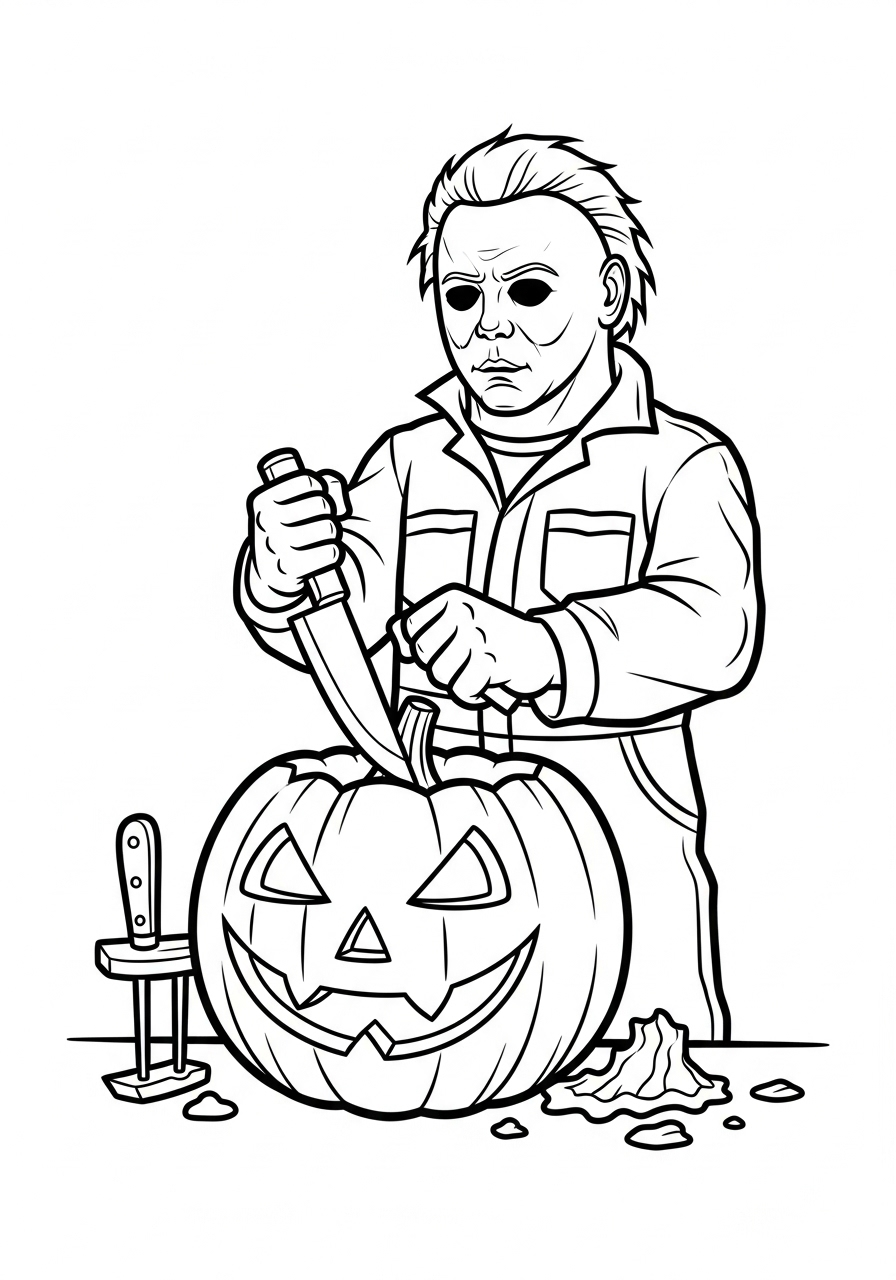 Michael Myers Coloring Pages 18 grinch Michael Myers coloring pages