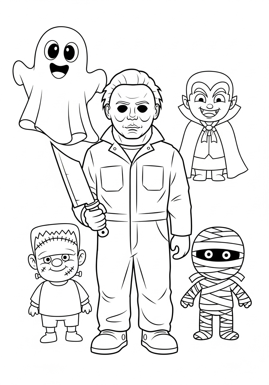 Michael Myers Coloring Pages 19 Michael Myers themed coloring pages