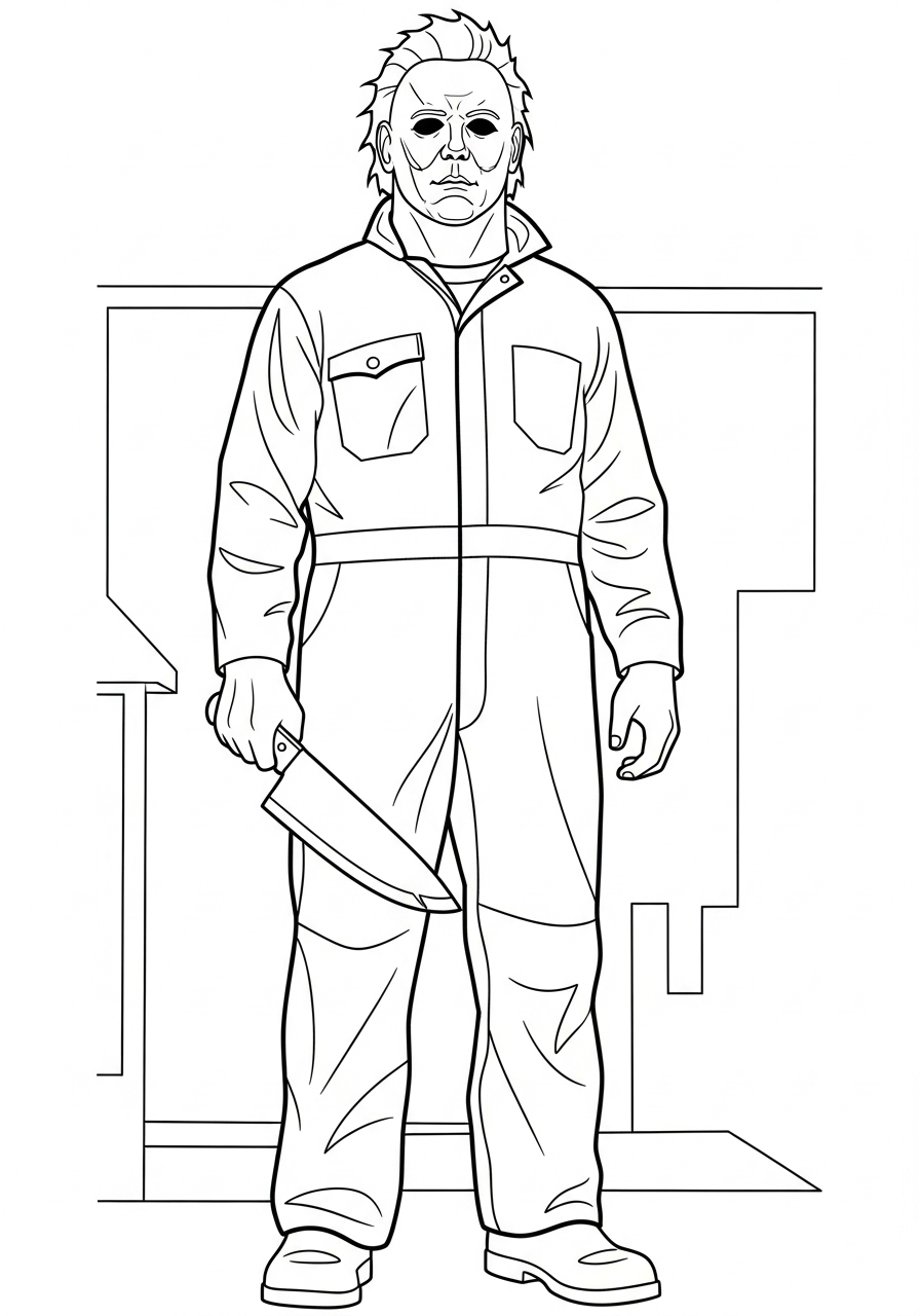 Michael Myers Coloring Pages 3 free Michael Myers tree coloring pages