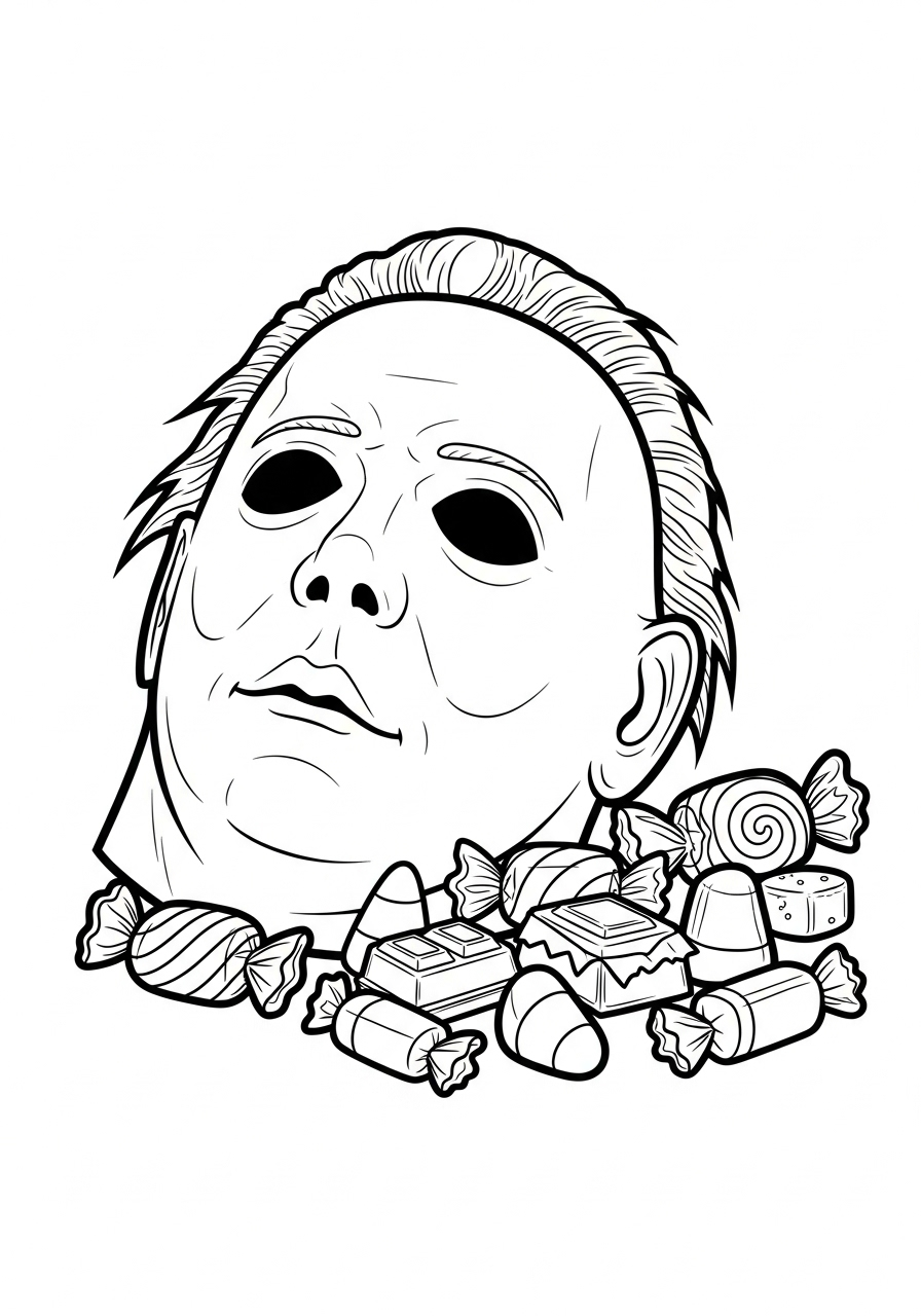 Michael Myers Coloring Pages 21 free adult Michael Myers coloring pages