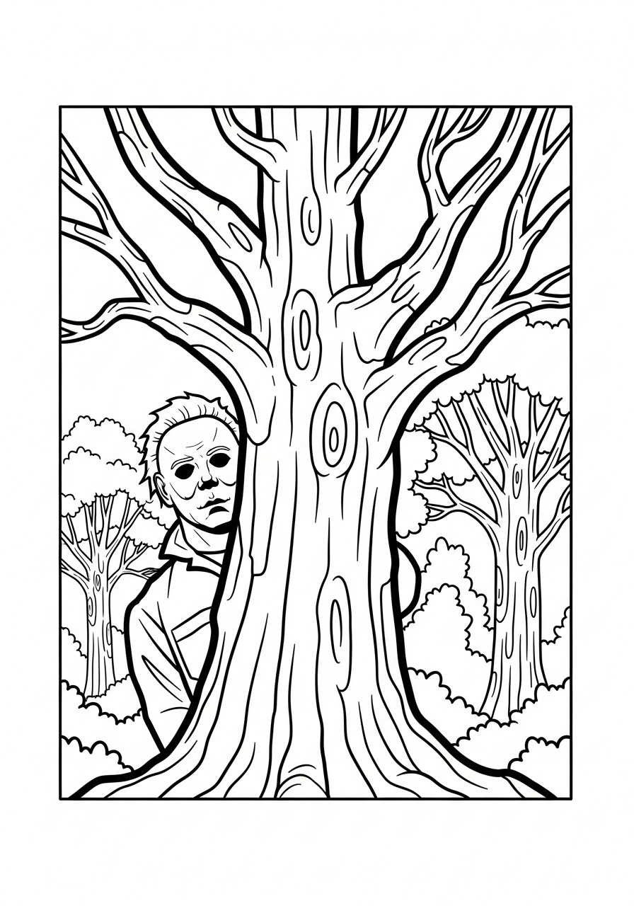 Michael Myers Coloring Pages 6 kawaii cute Michael Myers coloring pages