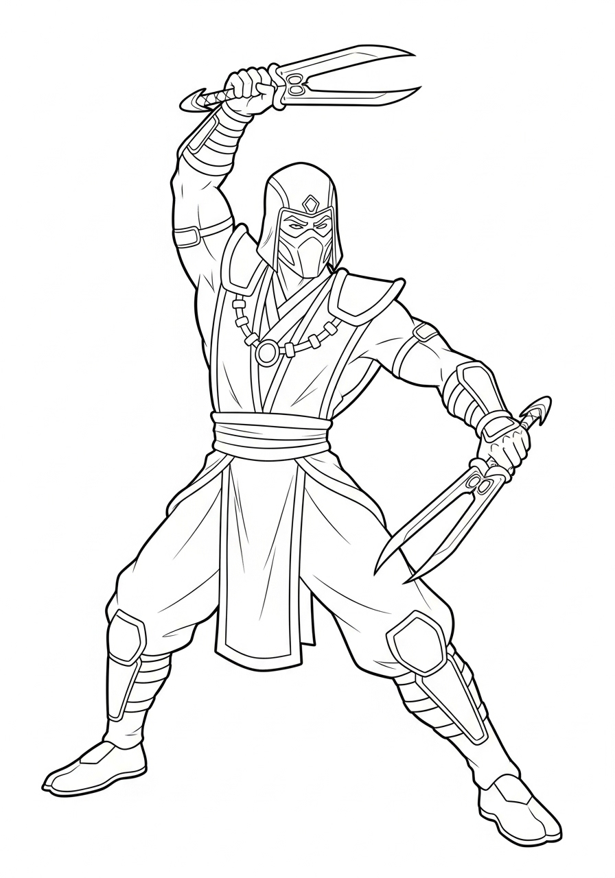coloring pages for Mortal Kombat