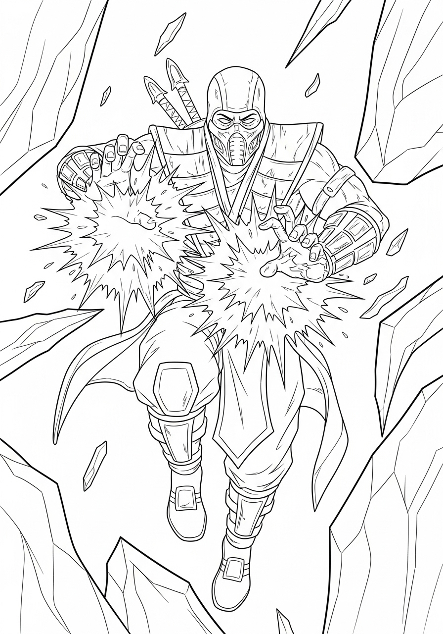 Mortal Kombat ornament coloring pages
