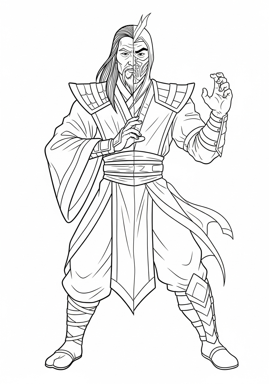 easy cute Mortal Kombat coloring pages