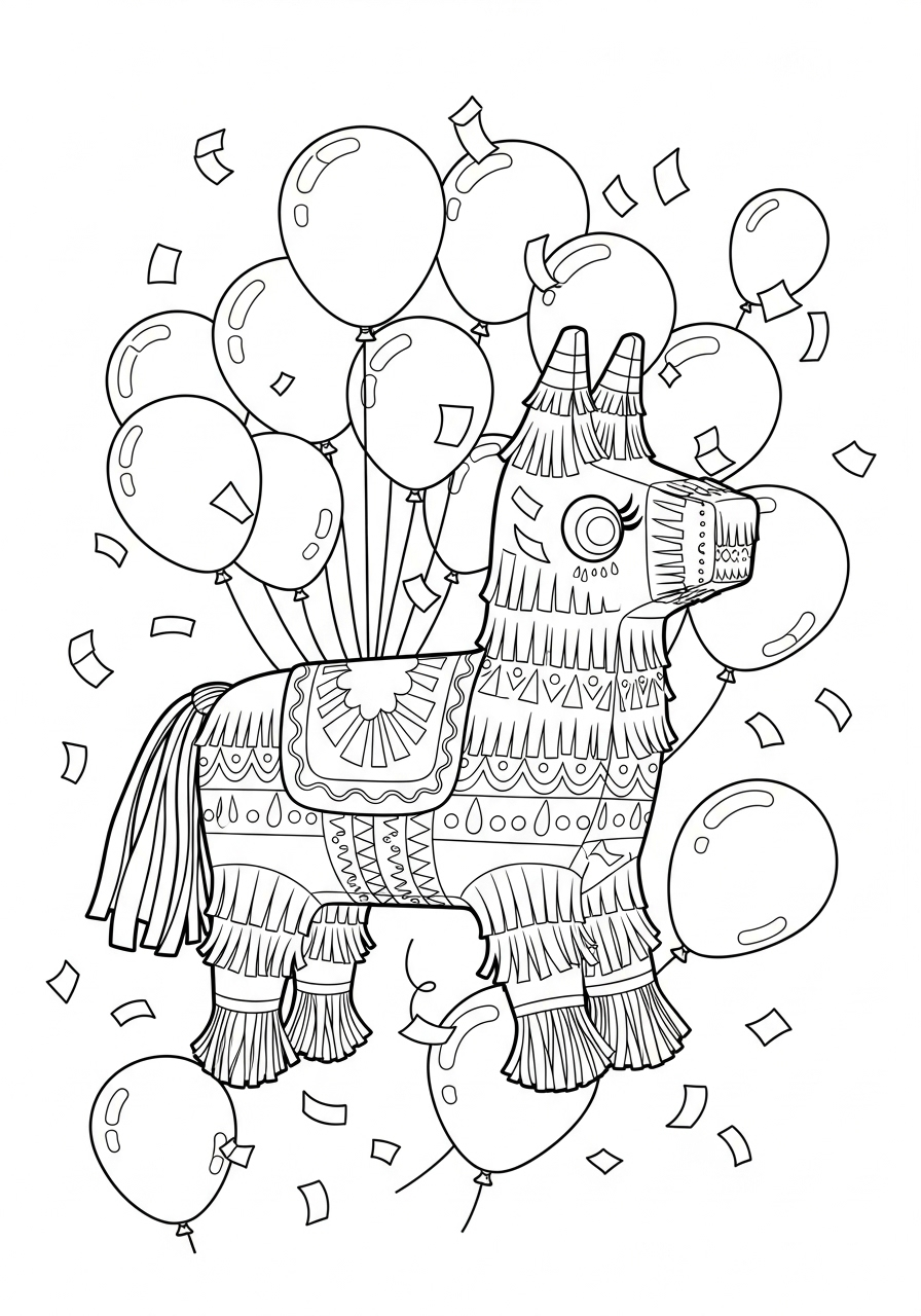 Piñata Coloring Pages 12 printable coloring pages Piñata 1
