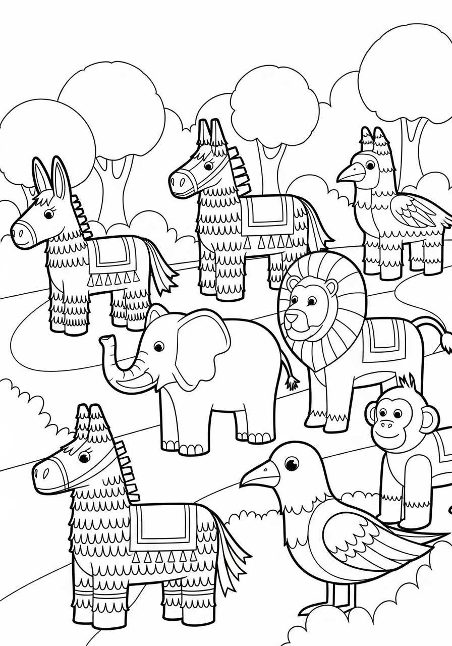 Piñata Coloring Pages 17 Piñata coloring pages 1