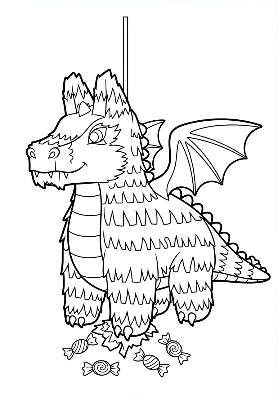 Piñata Coloring Pages 21 adult Piñata coloring pages