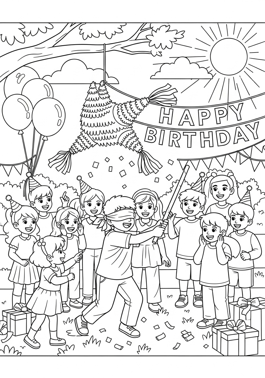 Piñata Coloring Pages 6 fun Piñata coloring pages