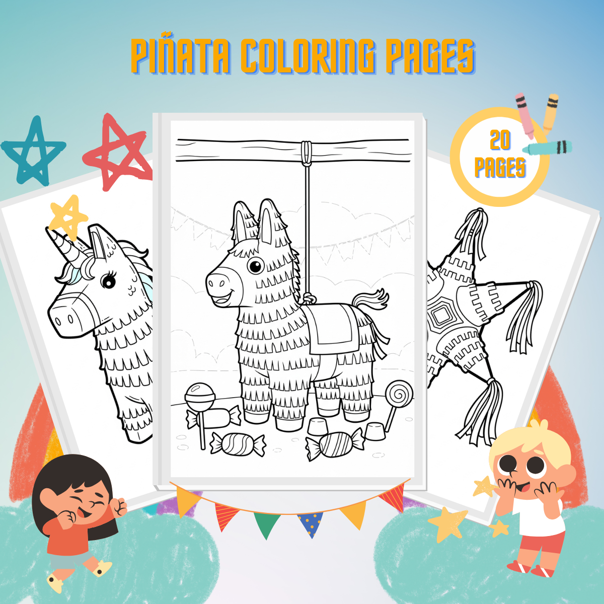 Piñata Coloring Pages