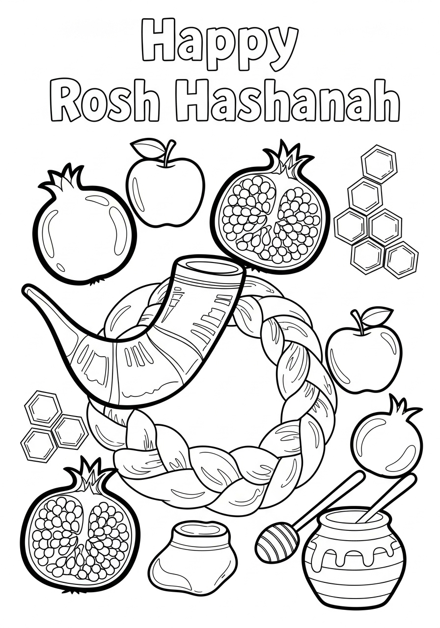 Rosh Hashanah Coloring Pages 2 grinch cute Rosh Hashanah coloring pages
