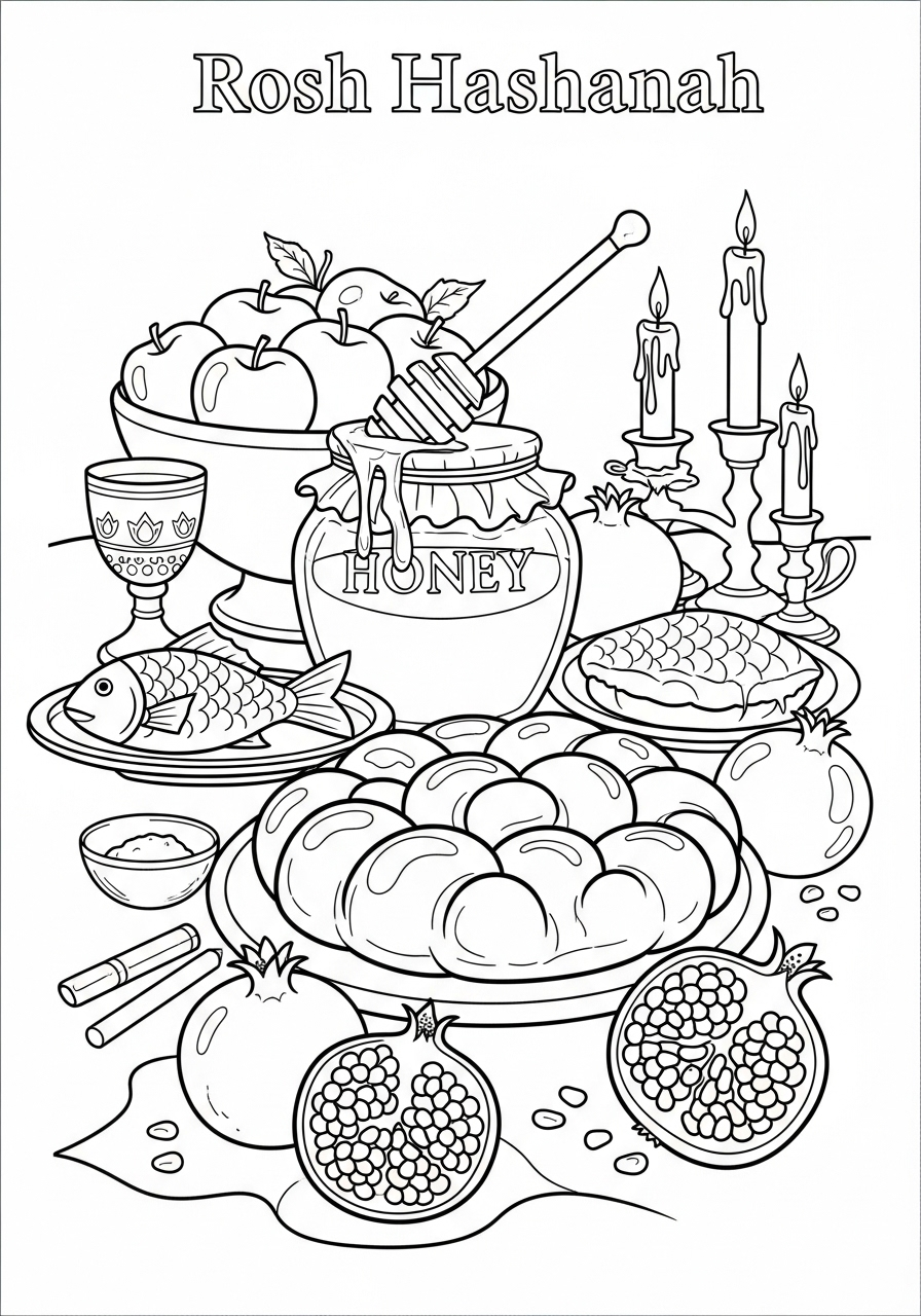 Rosh Hashanah Coloring Pages 20 easy Rosh Hashanah coloring pages