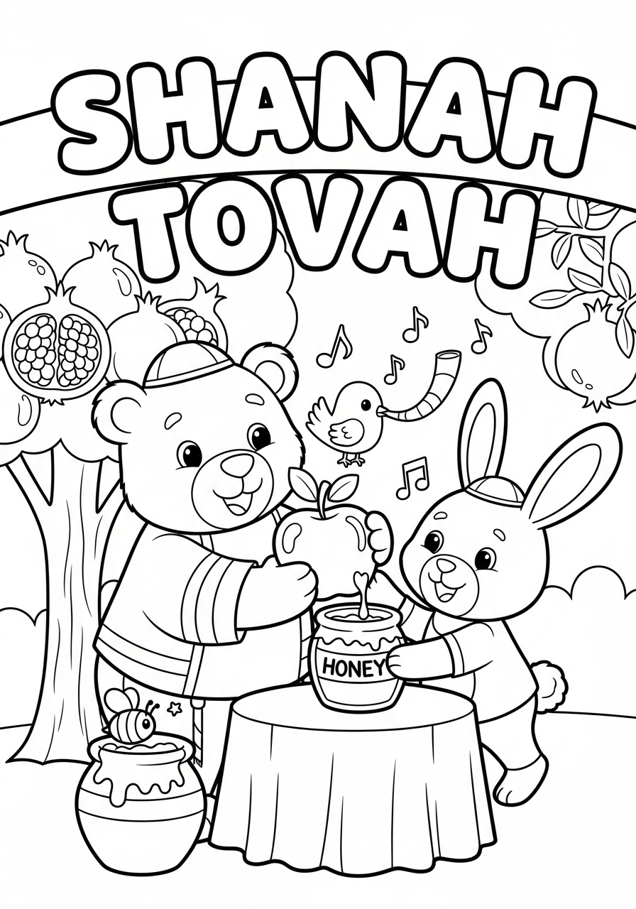 Rosh Hashanah Coloring Pages 22 Rosh Hashanah ornaments coloring pages