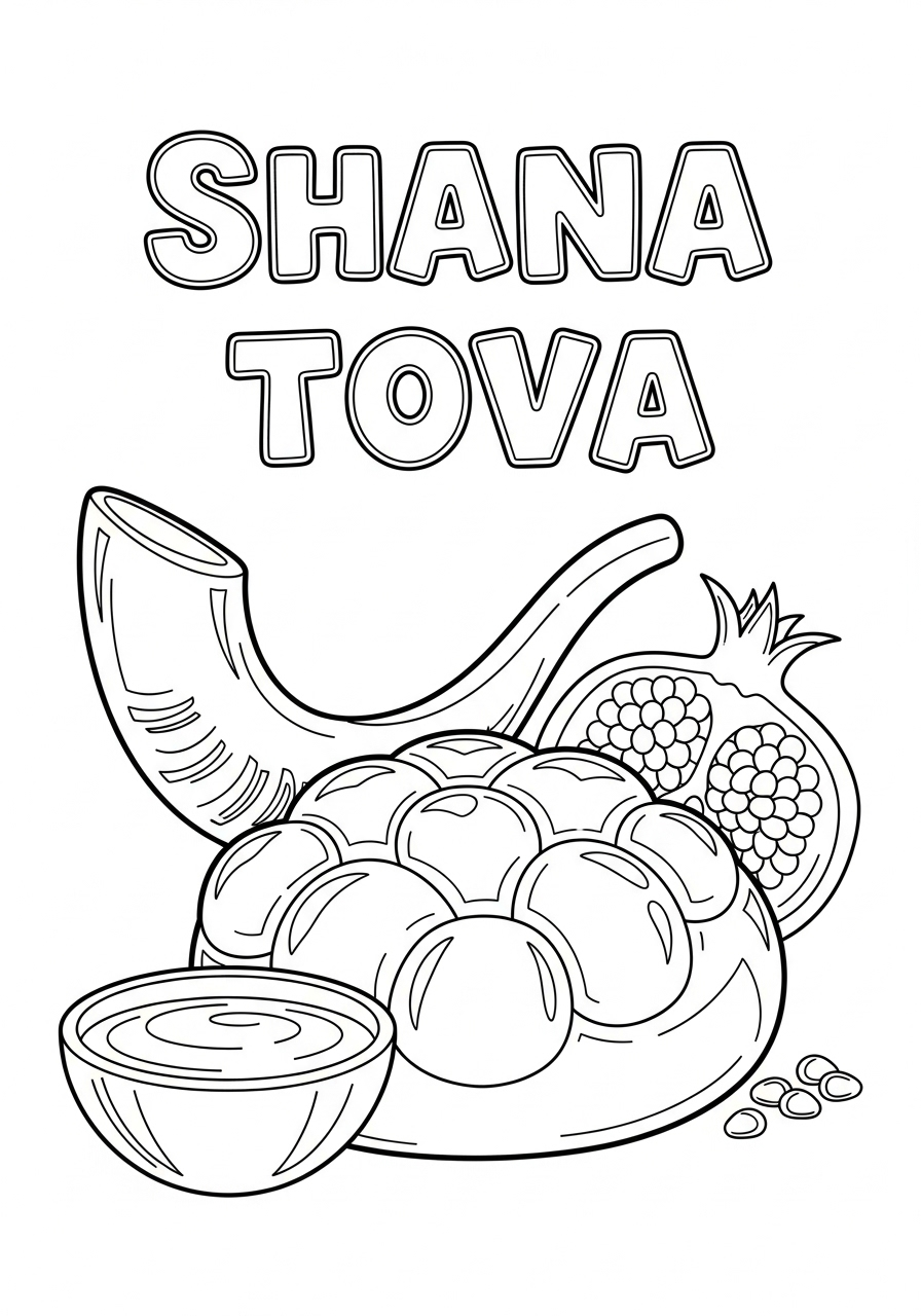 Rosh Hashanah Coloring Pages 4 free Rosh Hashanah coloring pages printable